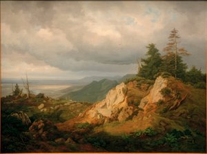 Sulla Hohen Kampe con vista sul Chiemsee da Eduard Schleich der Ältere