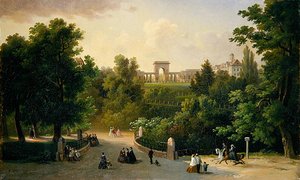 Vista dai giardini di Karlsaue verso Friedrichsplatz da Eduard Stiegel