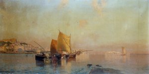 Porto di Napoli con barche