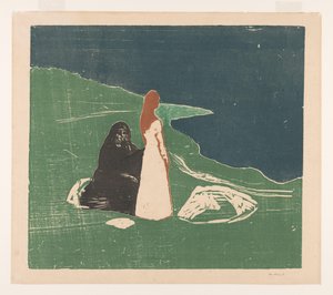 Due donne sulla riva da Edvard Munch (signed by artist)