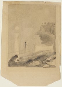 Una barca legata a un molo da Edvard Munch
