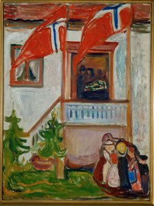 Partenza della bara (olio su tela) da Edvard Munch