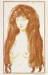 Die Sünde (Mädchen mit rotem Haar und grünen Augen) da Edvard Munch