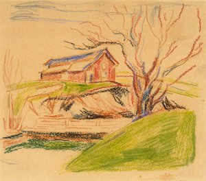 La casa sulla collina (pastello)