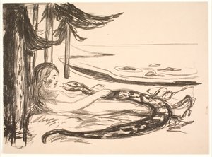 La donna e il serpente da Edvard Munch