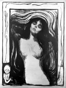 Madonna, litografia di Edvard Munch dedicata al Dr. Bucher. da Edvard Munch