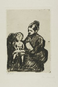 Infermiera con un ragazzo/La madre e il bambino che piange da Edvard Munch