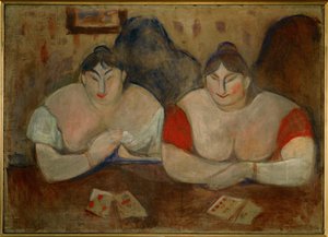 Rosa e Amelie (tempera su tela) da Edvard Munch