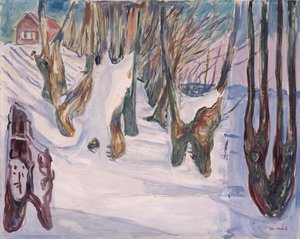 Paesaggio invernale con casa