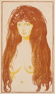 Donna dai capelli rossi e dagli occhi verdi (Il peccato) da Edvard Munch