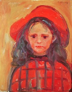 Giovane ragazza con cappello rosso