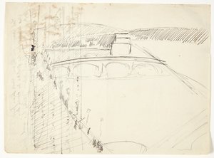 Vista da una finestra sul Lungarno verso il fiume e le colline di Santo Spirito e San Miniato, Firenze da Edvard Weie