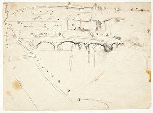 Vista da una Finestra sul Lungarno verso Santo Spirito e le Colline di San Miniato, Firenze da Edvard Weie