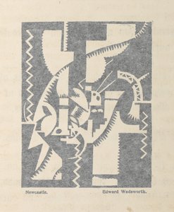 Newcastle di Edward Wadsworth da BLAST n. 1, la rivista vorticista