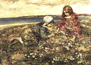 Raccolta di primule da Edward Atkinson Hornel