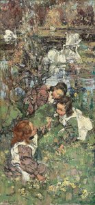 Ragazze e cigni da Edward Atkinson Hornel