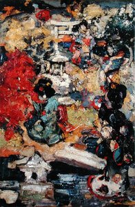 Figure giapponesi in un giardino da Edward Atkinson Hornel