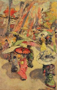 Scena di strada, Tokyo da Edward Atkinson Hornel