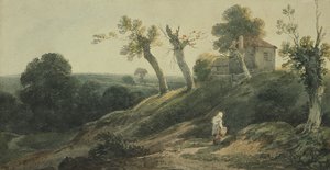 Paesaggio con un cottage da Edward Bird