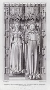 Effigie di re Enrico IV e della sua regina Giovanna di Navarra, nella cattedrale di Canterbury (incisione)