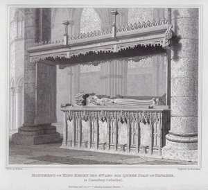 Monumento di re Enrico IV e della sua regina Giovanna di Navarra, nella cattedrale di Canterbury (incisione) da Edward Blore