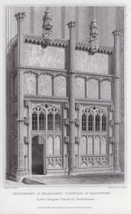 Monumento di Margaret Contessa di Salisbury, nella Chiesa Collegiale di Christchurch (incisione)