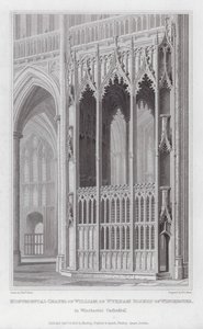 Cappella monumentale di William of Wykham, vescovo di Winchester, nella cattedrale di Winchester (incisione) da Edward Blore