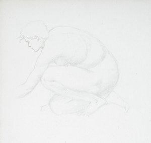 Nudo femminile accovacciato