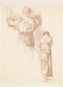 Studi di drappeggi femminili, visti da dietro da Edward Burne-Jones