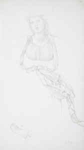 Studio di torso femminile e drappeggio da Edward Burne-Jones