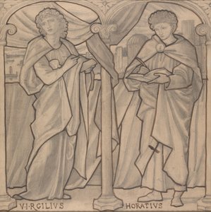 Design preparatorio per una vetrata, Virgilio e Orazio da Edward Burne-Jones
