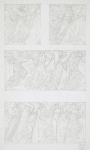 Studi su fogli di figure allegoriche da Edward Burne-Jones