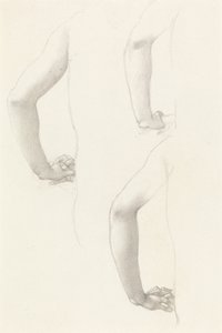 Studi di un braccio e mani da Edward Burne-Jones