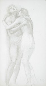 Due nudi che si abbracciano da Edward Burne-Jones