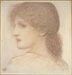 Studio della testa di una donna, girata a sinistra, 1868