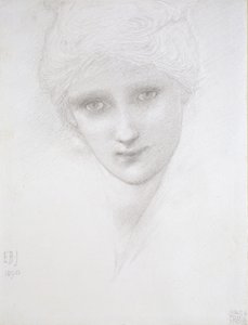 Testa di una donna, 1890 da Edward Burne Jones
