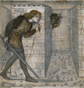Disegno di piastrelle - Teseo e il Minotauro nel labirinto da Edward Burne-Jones