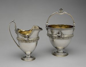 Brocca per Crema e Cestino per Zucchero, c. 1865-1869