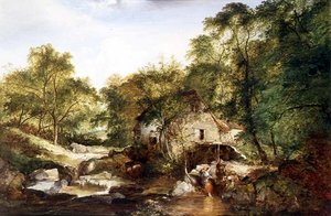 Paesaggio fluviale boscoso da Edward Charles Williams