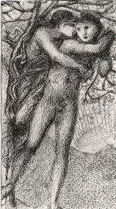 Fillide e Demofonte, c.1868 (gesso rosa) (foto b/n) da Edward Coley Burne Jones