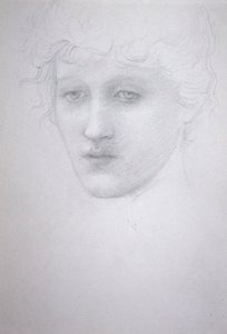 Studio della testa di una ragazza - Bessie Keane da Edward Coley Burne Jones
