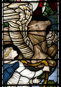 Angelo e toro (dettaglio), Fiumi del Paradiso, 1875 da Edward Burne Jones