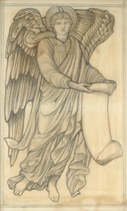 Angelo con pergamena - figura numero sei, 1880 da Edward Burne Jones