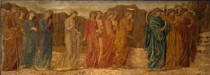 Cupido e Psiche - Murali di Palace Green - Il Re e altri Lamentatori abbandonano Psiche al Mostro da Edward Burne Jones