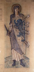 Fortezza: disegno per una vetrata nella chiesa di St. Cuthbert, Newcastle da Edward Burne Jones