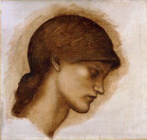 Studio della testa di una signora da Edward Burne Jones