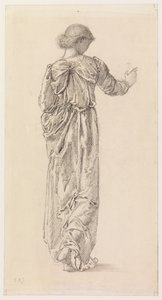 Studio di una figura femminile drappeggiata per "Le Tessitrici di Ghirlande", 1866 da Edward Burne Jones