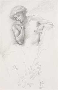 Studio di una fata della collina per "Arthur in Avalon", 1885 da Edward Burne Jones