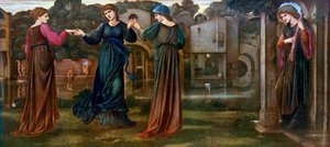 Il Mulino, Ragazze che Ballano al Suono della Musica vicino a un Fiume, 1870, 1912 da Edward Burne Jones