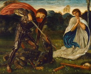 Il combattimento: San Giorgio uccide il drago VI da Edward Burne Jones
